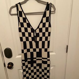 Checkered black and white Bodycon dress